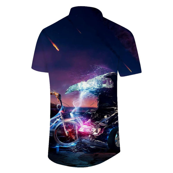 
Fantasy Stimulating 3D Digital Printing Short Sleeve Shirt Men's Casual Street Trend Harajuku Shirt Loose
                