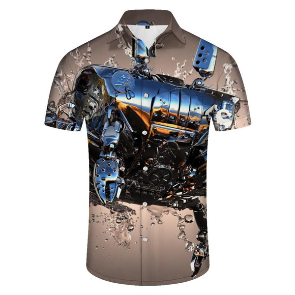 
Robot Crab Cool Mens Hawaiian Shirt Short Sleeve Button Casual Shirt for Summer Beach Silver
                