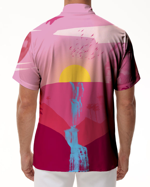 
Shirt personality summer breathable men's casual shirt mixed color coconut short sleeve casual fun Hawaiian men's button beach vacation short sleeve 3d print pattern
                