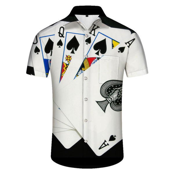 
Poker men's fun Hawaiian shirt short sleeve men's casual comfortable breathable loose daily street outdoor fishing
                