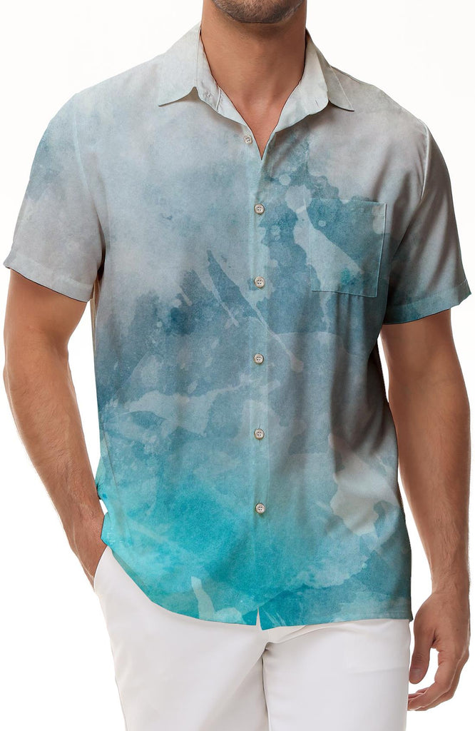 Tropical Floral Palm Leaves Men's Hawaiian Shirt Shirt Short Sleeve Button Collar Summer Beach Short Sleeve