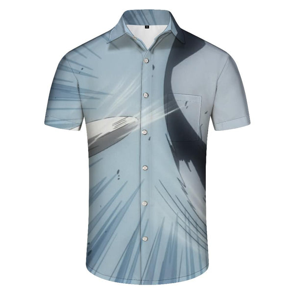 
3D Comic Print Hawaiian Men's Shirt Lapel Retro Shirt Street Men's Short Shirt White
                