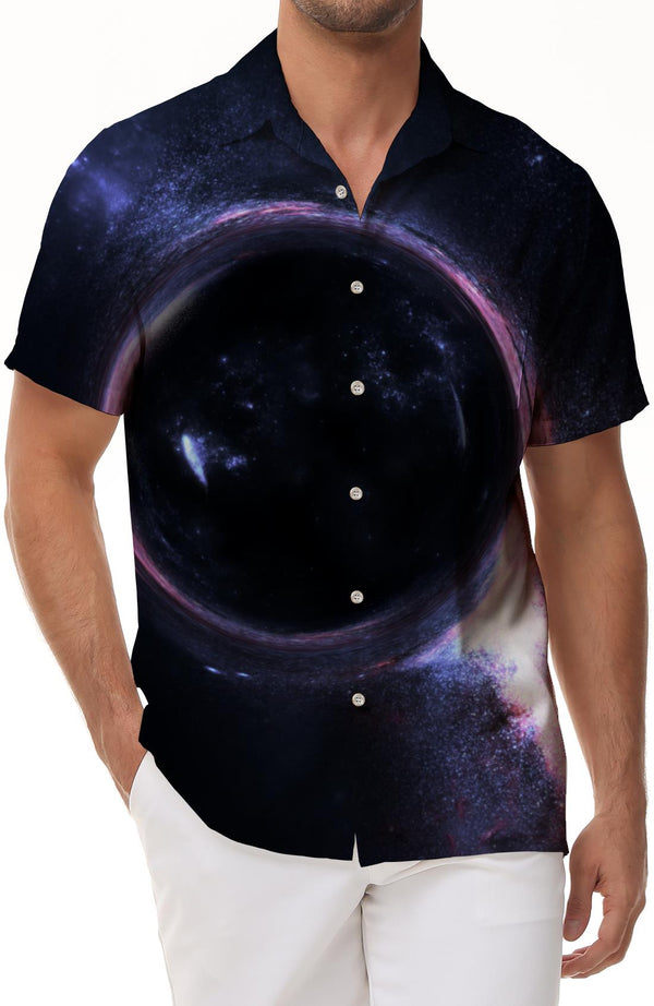 Astrology Astronomy Men's Short Sleeve Button Shirt Regular Fit Casual Printed Shirt Comfortable