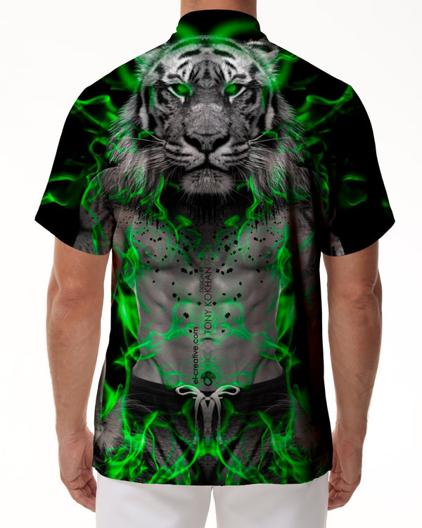 
Brand tiger shirt black clothing animal shirt 3D printing short sleeve men's shirt hip hop fashion summer new
                