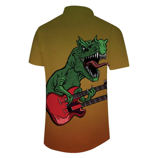 
Monster dinosaur short sleeve cool trendy men's street wear summer casual tops American Harajuku style
                