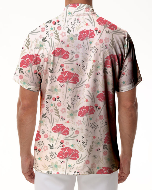 
Summer floral beach Hawaiian button-down lapel style shirt men's casual loose 3d digital printing short sleeve
                