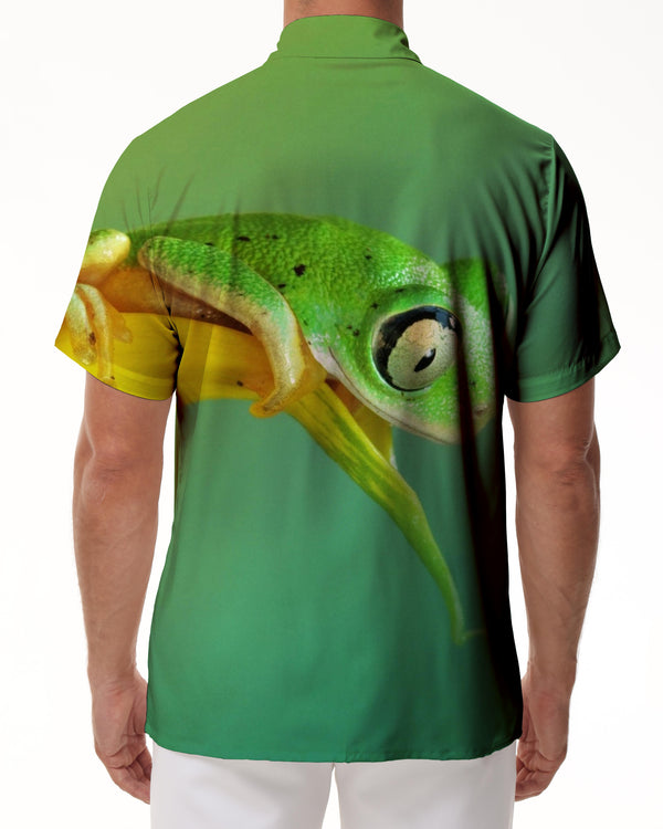 
Cute Green Frog Print Men's Shirt Casual Short Sleeve Button Shirt Summer Beach Top Short Sleeve
                
