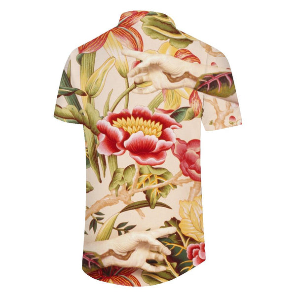 
Retro style flower men's casual loose short-sleeved shirt Hawaiian shirt trendy floral shirt beach shirt floral shirt lapel clothing
                
