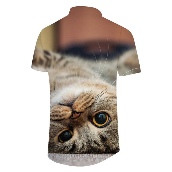 
Mens Hawaiian Shirt Short Sleeve Button Shirt Funny Kitten Animal Cat Tops For Casual Beach Vacation
                