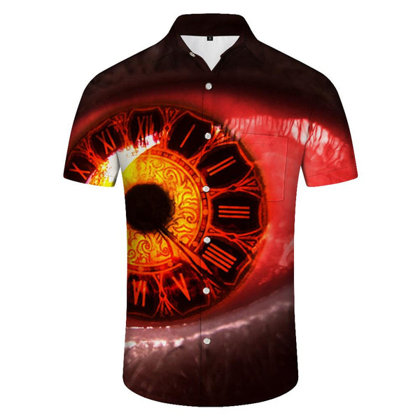 
Devil Red Eyeball Men's Casual Button Shirt Short Sleeve Beach Shirt Hawaiian Tropical Summer Breathable Short Sleeve Shirt Seaside
                