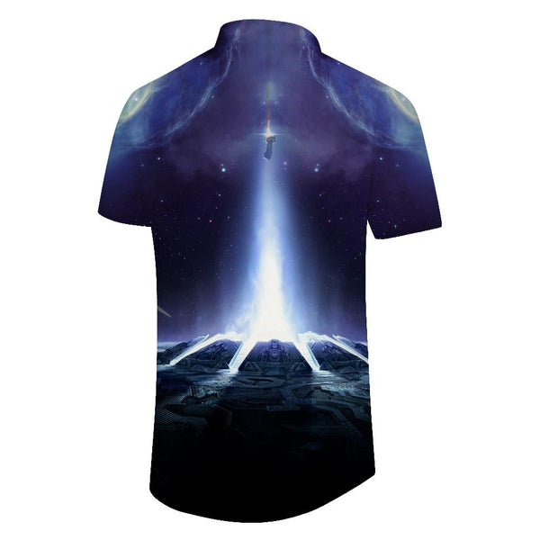 
Summer new men's shirt casual shiny light 3d printing pattern digital printing shirt men's fashion short sleeve
                