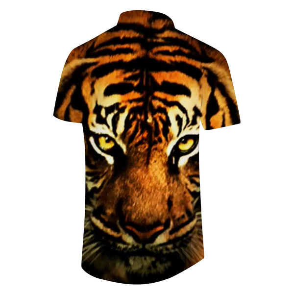 
Siberian Tiger Fierce 3D Printed Button Shirt Men's Breathable Short Sleeve Hip Hop Street Style Shirt Tops
                