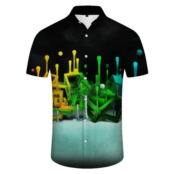 
Hawaiian Men's Shirt Unisex Summer Beach Casual Short Sleeve Button Printed Clothing Shirt
                