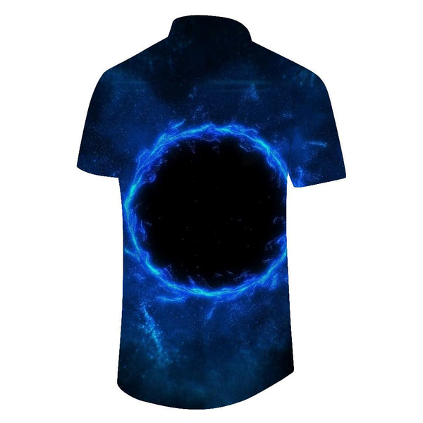 
Blue Black Round Ball Loose Digital Printing Men's Casual Tropical Summer Party Shirt 3D Printing Party Shirt
                