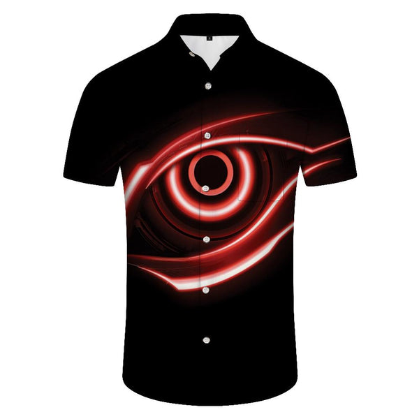 
Retro Printed Short Sleeve Hawaiian Shirt Men Breathable Loose Clothes Summer Regular Style Short Sleeve Shirt Art Black Eyes
                