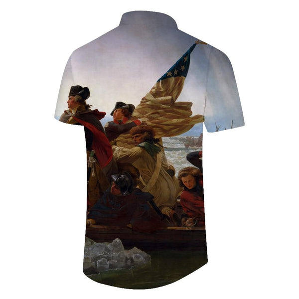 
Hawaiian American Retro Aristocratic Art Oil Painting Short Sleeve Shirt Men's Casual Short Sleeve Shirt Seaside Ocean
                