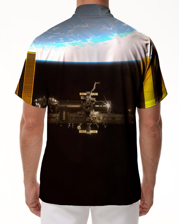 
Base Outer Space Men's Hawaiian Shirt Short Sleeve Button Shirt Tops Suitable for Casual Beach Vacation
                
