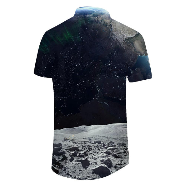 
Moon Ground Print Pattern Galaxy Sky Night Hawaiian Button Lapel Pocket Short Sleeve Shirt Men's Shirt Casual
                