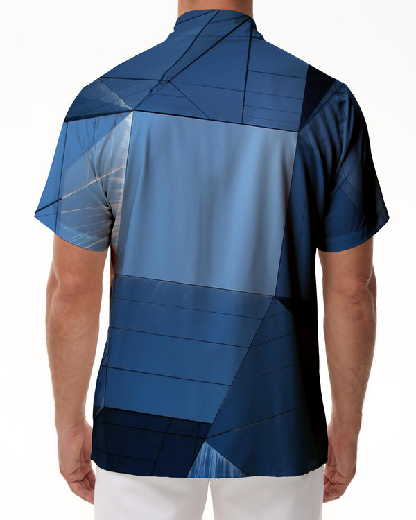 
Geometric style vacation shirt short sleeve button down fashion style beach summer shirt men's casual tropical style Hawaiian button down shirt
                