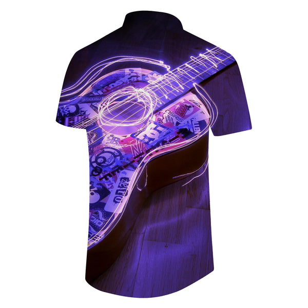 
Musical Note Shirt Casual Button-Down Short Sleeve Guitar Men's Shirt Hawaiian Rap Hip-Hop Style Fashion Clothing
                