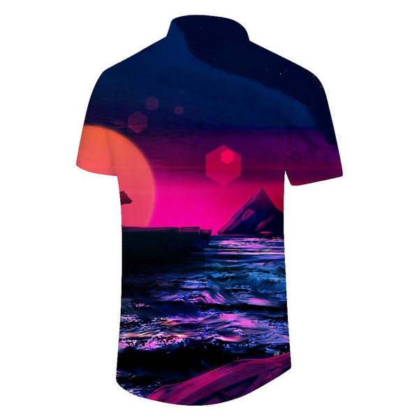 
Lonely Panda Mixed Color Sunset Men's Summer Casual Print Short Sleeve Shirt Hawaiian Rainforest
                