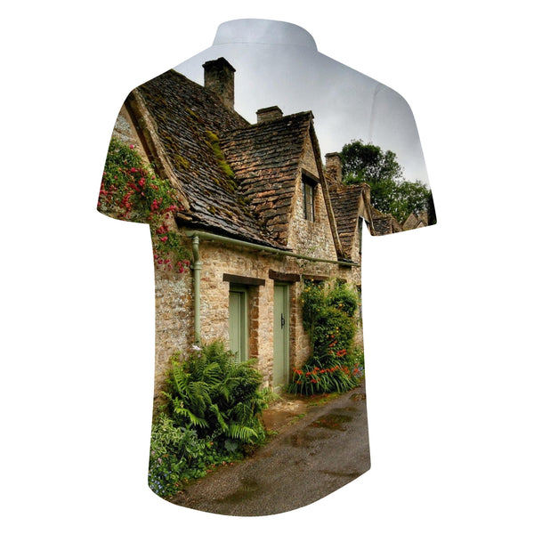 
Italian Tuscan Mens Hawaiian Shirt Outdoor Soft Modern Mens Short Sleeve Shirt
                