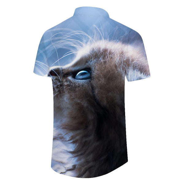 
Kitten cute animal cat men's casual loose daily travel clothing short sleeves suitable for tropical seaside parties
                
