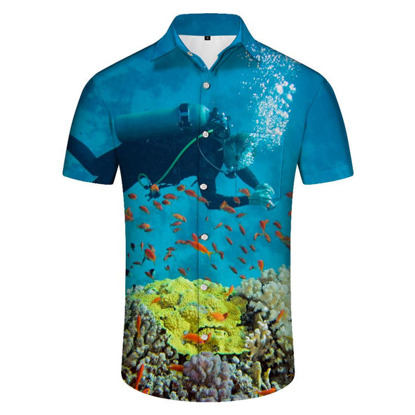 
Diving Print Men's Loose Casual Short Sleeve Shirt Hawaiian Shirt Summer Vacation Shirt Clothes
                