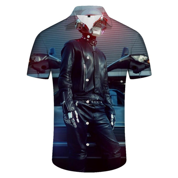 
Cool car retro digital printing pattern Hawaii four seasons beach barbecue men's casual daily shirt outdoor
                