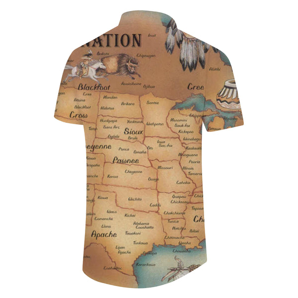 
Printed floral Hawaiian shirt men's lapel retro street men's shirt sports shirt
                