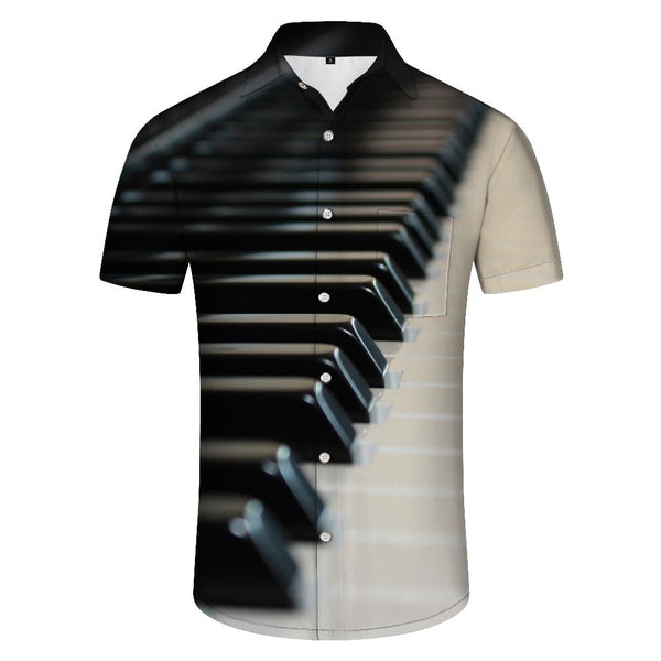 
Four Seasons New Piano Notes 3D Printed Men's Loose Short Sleeve Shirt Casual Lapel Pocket Top Short Sleeve Shirt Music
                