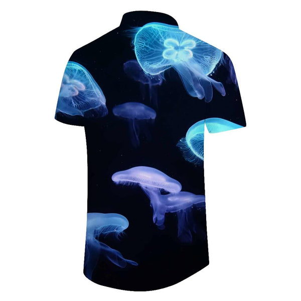 
Colorful Luminous Jellyfish Tropical Digital Print Hawaiian Button Lapel Pocket Men's Casual Daily Vacation Seaside Beach Shirt Short Sleeve
                