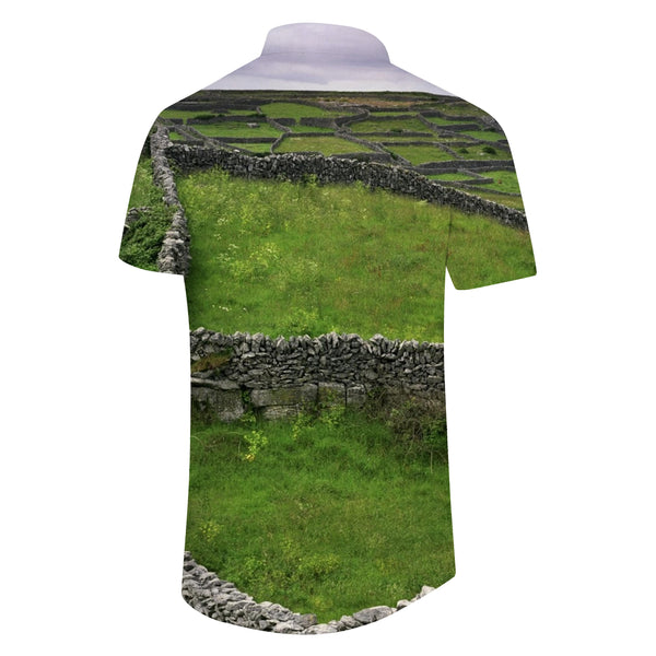 
Wild Grass Men's Fashion Personality Lapel Printed Button Shirt Printed Casual Short Sleeve Hawaiian
                