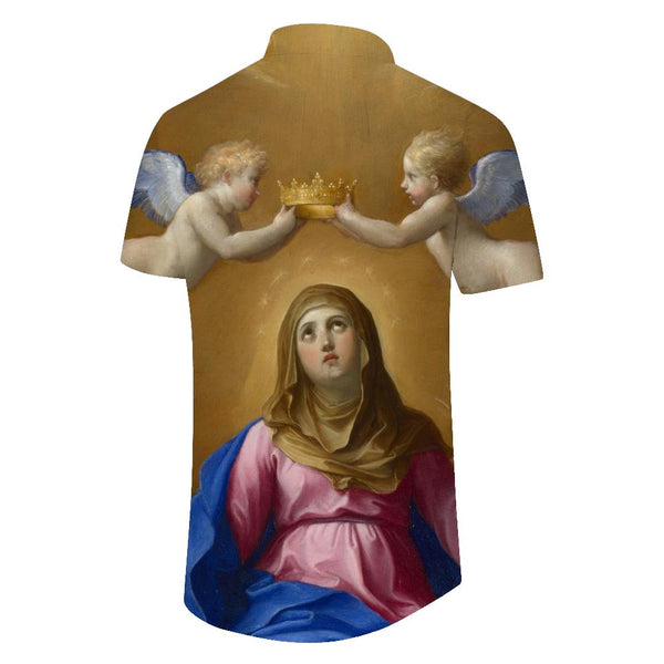 
Mens Virgin Mary Hawaiian Shirt Casual Loose Short Sleeve Street Style Novelty Shirt
                