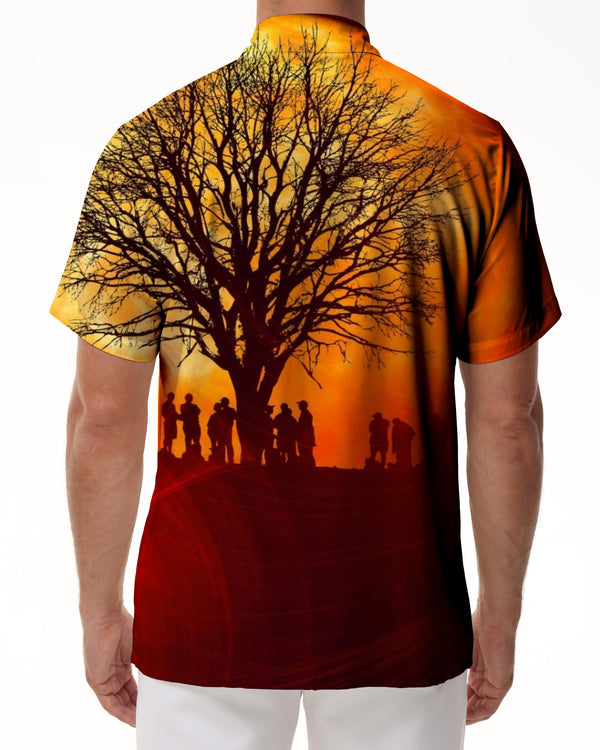 
Casual lazy shirt sunset beautiful scenery men's short sleeve Hawaiian shirt trees flowers beach casual style shirt
                