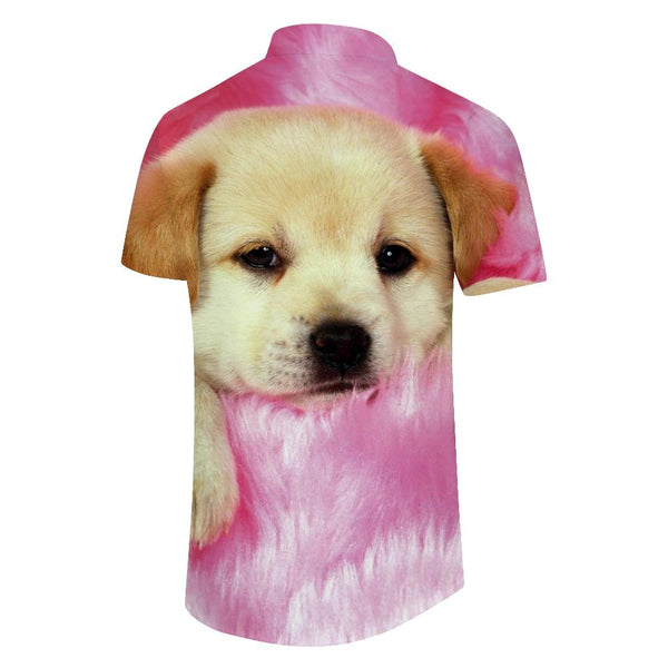 
Labrador Retriever Printed Men's Button Loose Hawaiian Shirt Casual Summer Beach Shirt with Pockets Short Sleeves
                