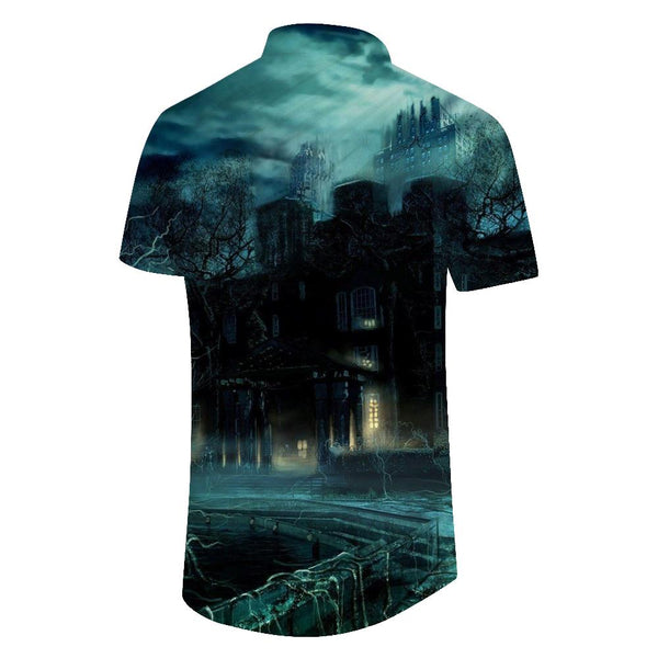 
Summer Black Linson Castle Casual Men's Shirt Short Sleeve Cuban Button Beach Short Sleeve Shirt Hawaiian
                