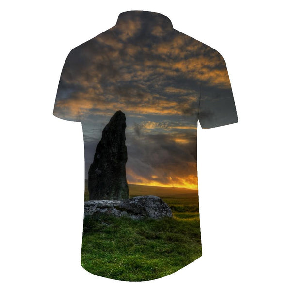 
Nature Scenery Sunset Shirt Men's Hawaiian Casual Short Sleeve Pattern Shirt Button Digital Printing
                