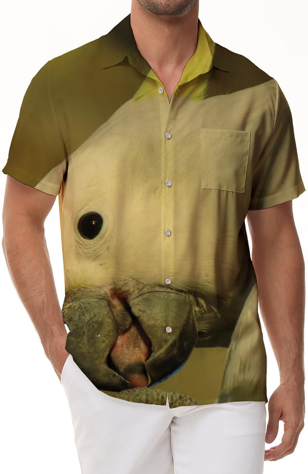 White lark summer men's button casual lapel short-sleeved shirt holiday beach short-sleeved shirt seaside party