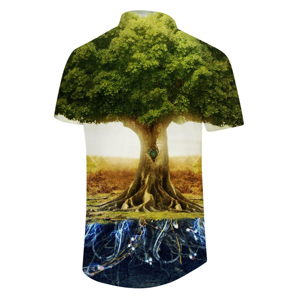 
Forest Scenery Summer Casual 3D Printed Lapel Button Shirt Street Fashion Men's Wear
                