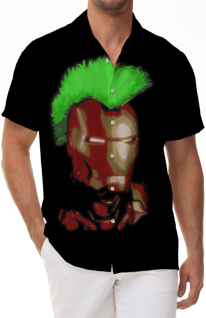 American cartoon character Hawaii button-down short sleeve lapel pocket fashion men's casual collar loose fashion tops short sleeve shirt