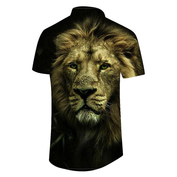 
Lion Beast in the Dark Men's Hawaiian Casual Short Sleeve Shirt Pattern Button Shirt Tops
                