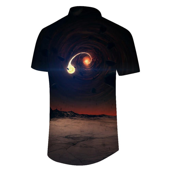 
Sky Personalized Men's Casual Loose Short Sleeve Shirt Hawaiian Button Lapel Pocket Street Casual Men's Tops
                