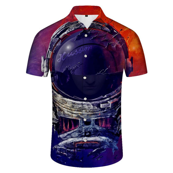 
Space Astronaut and Planet Casual Loose Fashion Style Men's Button Collar Short Sleeve Hawaiian Button Pocket Lapel Tropical Four Seasons Short Sleeve Shirt Beach Seaside Ocean
                
