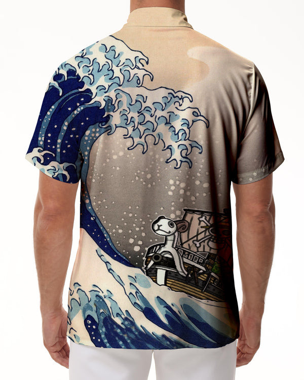 
Cartoon Pirate Ship Summer Outdoor Street Men's Shirt Short Sleeve Hawaiian Button Beach Shirt 3D Printed Pattern
                