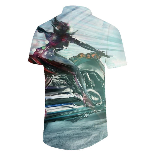 
Stimulating Lightning Men's Customized Motorcycle Short Sleeve Shirt Hawaii Tropical Seaside Vacation Short Sleeve Shirt Polyester
                