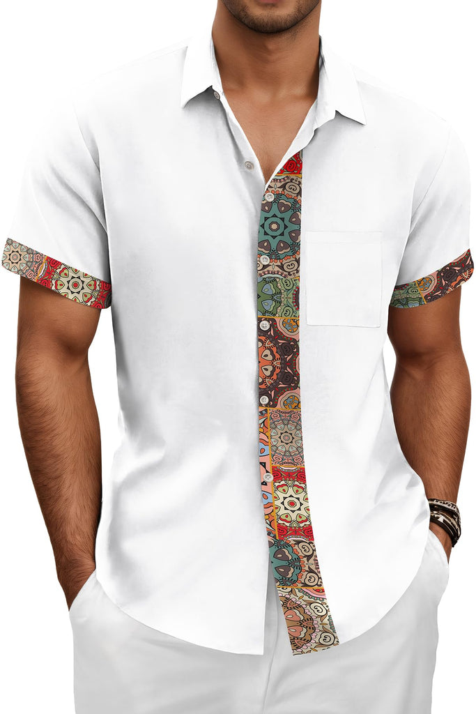Hawaiian Shit for Men Beach Summer Mens Buton Down Short Sleeve Shit Tropical Vacation Casual Clothes