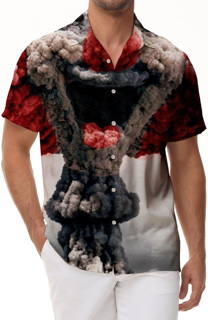 Explosion Personalized Clown 3d Printed Shirt Men Street Short Sleeve Tropical Jungle Short Sleeve Shirt Lapel Button Loose Hawaiian Button Short Sleeve Shirt Rap