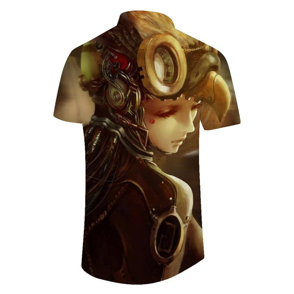 
3D printed pattern button-down Hawaiian tropical beach seaside lapel pocket short-sleeved shirt men's casual fashion comfortable breathable shirt
                