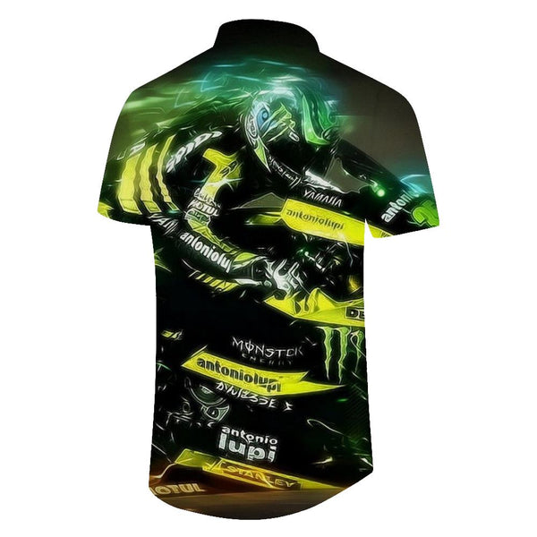 
High-speed color mixing cool and exciting summer men's printed pattern casual loose short-sleeved shirt Hawaiian beach seaside button short-sleeved shirt clothing
                